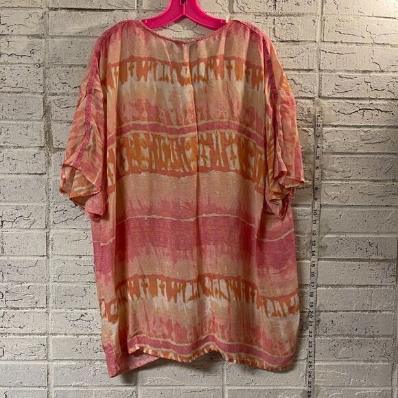 Glora Vanderbilt Pink Tie Dye Hippie Boho Shirt XL - Picture 6 of 9